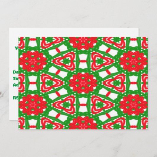 Rode, Witte en Groene Kaleidoscopen Kaart (Voorkant / Achterkant)