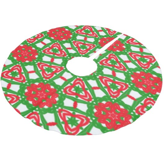Rode, witte en groene Kaleidoscopen Kerstboom Rok (Gekanteld)