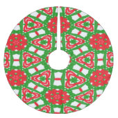 Rode, witte en groene Kaleidoscopen Kerstboom Rok (Voorkant)