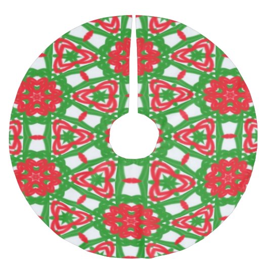 Rode, witte en groene Kaleidoscopen Kerstboom Rok (Voorkant)