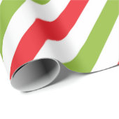 Rode witte en groene strepen kerst cadeaupapier (Rol Hoek)