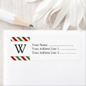 Rode, witte en groene strepen + monogram etiket (Insitu)