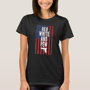 Rode Witte En Pew Geweer Van Juli Onafhankelijkhei T-shirt