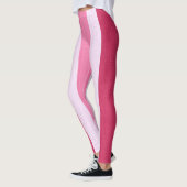 Rode, witte en roze strepen leggings (Links)
