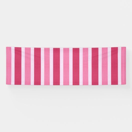 Rode, witte en roze strepen spandoek (Horizontaal)