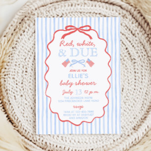 Rode Witte en Verwacht Baby Shower Uitnodiging