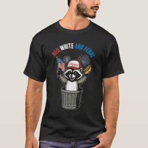 Rode witte en wilde wasbeer t-shirt