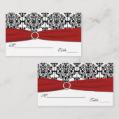 Rode, witte en zwarte damast Plaatskaarten Plaatskaartje (Voorkant / Achterkant)