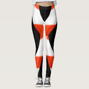 Rode, witte en zwarte Leggings