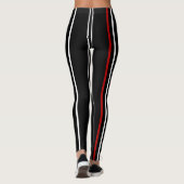 Rode witte en zwarte strepen leggings (Achterkant)