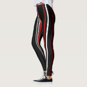 Rode witte en zwarte strepen leggings (Links)