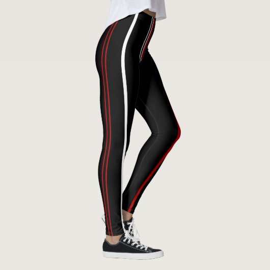 Rode witte en zwarte strepen leggings (Rechts)