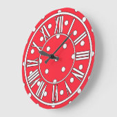 Rode witte en zwarte wandklok grote klok (Hoek)