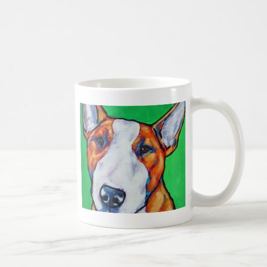Rode/witte Engelse bull Terrier Koffiemok (Rechts)