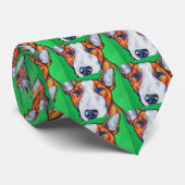 Rode/witte Engelse bull Terrier Stropdas (Opgerold)