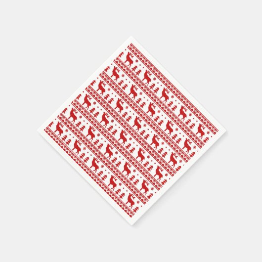 Rode Witte Fair Isle Kerst Trui Patroon Servetten (Hoek)