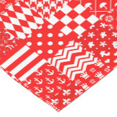 Rode Witte Gemengde Patchwork Patchwork Ontwerp Korte Tafelloper (Hoek)