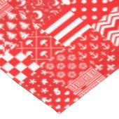 Rode Witte Gemengde Patchwork Patchwork Ontwerp Tafelkleed (Gekanteld)