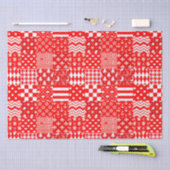 Rode Witte Gemengde Patchwork Patchwork Ontwerp Tissuepapier (Craft)