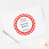 Rode Witte Geruite Retro Douane Etiketten (Envelop)