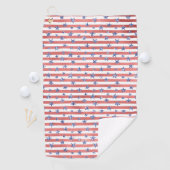 Rode witte glazen blauwe sterren strips golfhanddoek (Insitu)