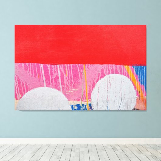 Rode & Witte Graffiti - Street Art Collectie Canvas Afdruk (Insitu (Houten vloer))