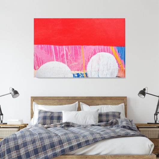 Rode & Witte Graffiti - Street Art Collectie Canvas Afdruk (Insitu (Slaapkamer))