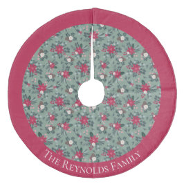 Rode witte groene kerstbloemen, aangepast fleece kerstboom rok