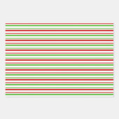 Rode, witte, groene kerststijlstrepen inpakpapier vel (Voorkant 3)