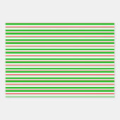 Rode, witte, groene kerststijlstrepen inpakpapier vel (Voorkant)