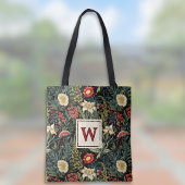 Rode Witte Groene Lelies Dahlias Bloemige Monogram Draagtas