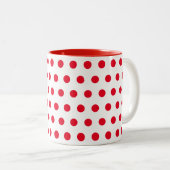 Rode witte haarvlekken tweekleurige koffiemok (Voorkant rechts)