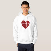 Rode witte hart Valentijnsdag Hoodie (Voorkant volledig)