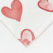 Rode Witte Harten Fleece Deken (Hoek)