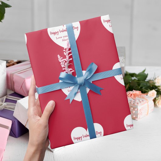 Rode witte harten Valentijnsdag Cadeaupapier