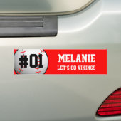 Rode Witte Honkbalteam Bumpersticker (Op auto)