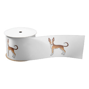 Rode & Witte Ibizan Hound Gladharige Cartoon Honde Lint