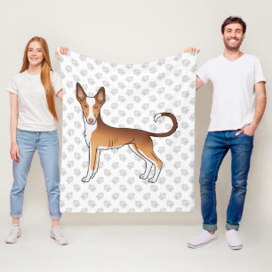Rode & Witte Ibizan Hound Gladharige Hond En Poota Fleece Deken