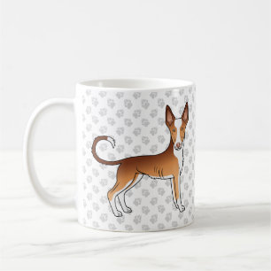 Rode & Witte Ibizan Hound Gladharige Hond En Poota Koffiemok