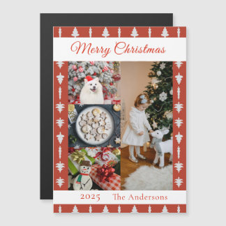 Rode Witte Kerstboom Foto Collage Magnetisch