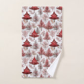 Rode Witte Kerstboom Patroon#4 ID1009 Bad Handdoek (Handdoek)
