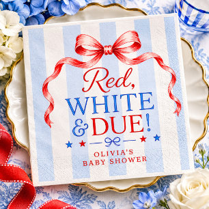 Rode Witte & Komende Baby Shower Servet