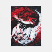 Rode Witte Kosmische Wolfkrijger Fleece Deken (Voorkant)