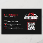 Rode Witte Logo Dakdekker QR-code Flyer (Achterkant)