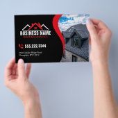 Rode Witte Logo Dakdekker QR-code Flyer (Hand)