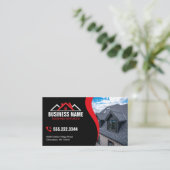 Rode Witte Logo Dakdekker QR-code Visitekaartje (Staand voorkant)