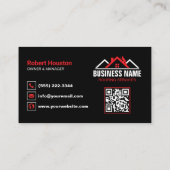 Rode Witte Logo Dakdekker QR-code Visitekaartje (Achterkant)
