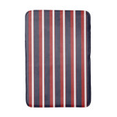 Rode Witte Marine Blauwe Stripes Nautische Stripe Badmat (Voorkant Verticaal)