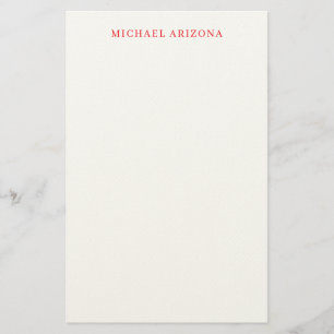 Rode Witte Minimalistische Eenvoudige Vlakke Moder Briefpapier