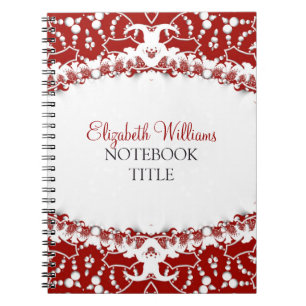 Rode + Witte Moderne Batik-notitieboek Notitieboek